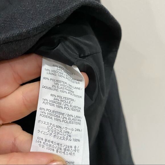 J.Crew Wool Blend Blazer Size 6 Short Black Tailored Cropped Workwear Chic - Picture 7 of 8